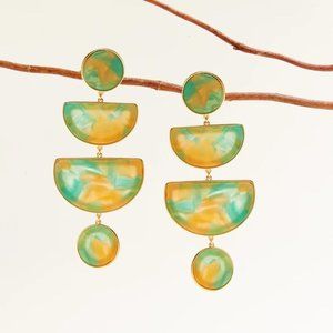 ⬜️ 🟫 Mignonne Gavigan Gabriella Drop Earrings - Green Yellow